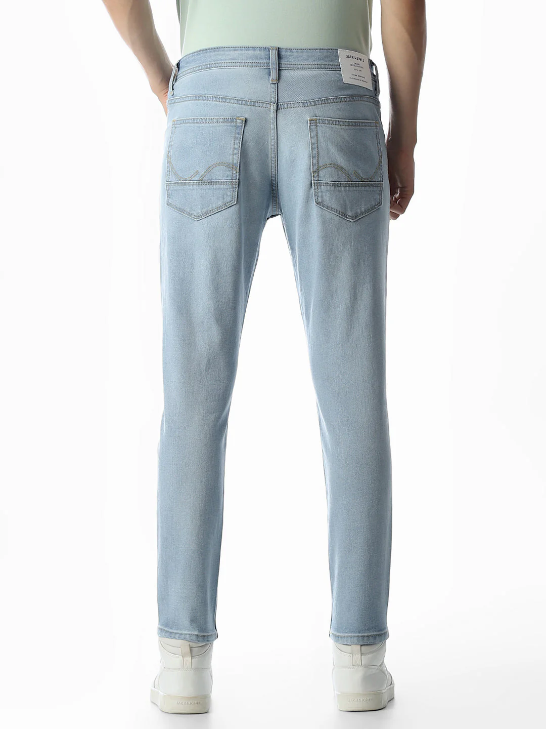 5 Pocket Cropped Brak Jeans - Light Blue - Image 3