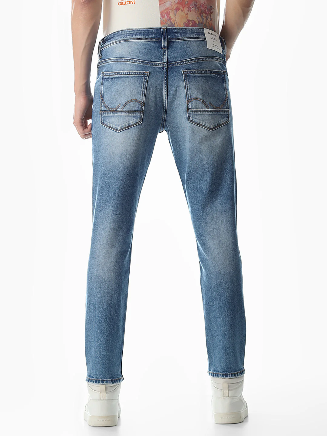 Mildly Distressed Cropped Brak Slim Jeans - Image 3