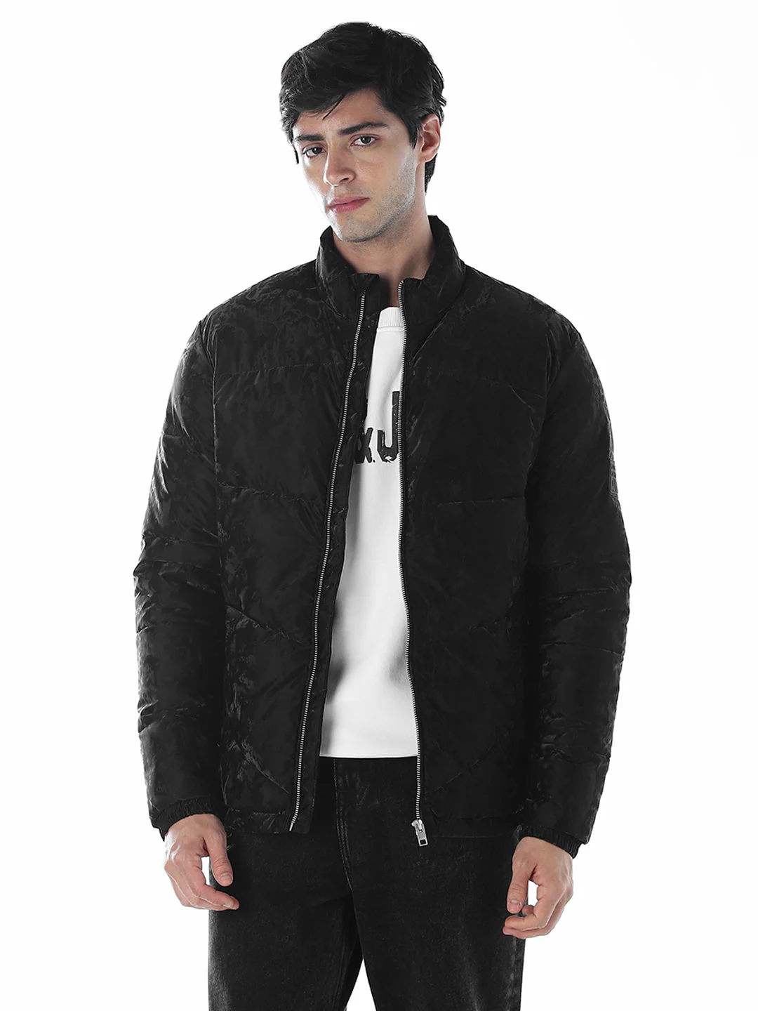 Zip-Up High Neck Puffer Jacket - Image 2