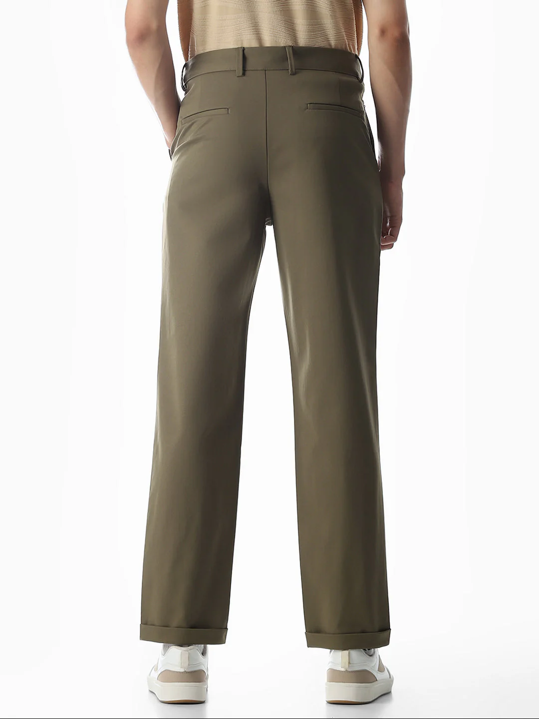 4 Pocket Non-Stretch Chino Pants - Green - Image 3