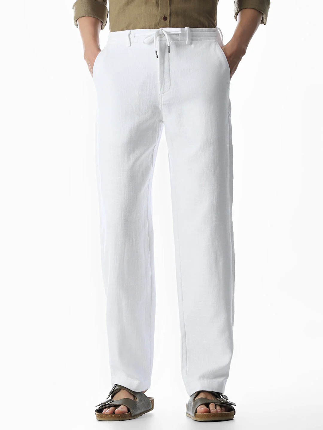 Cotton Regular Fit Chino Pants - White