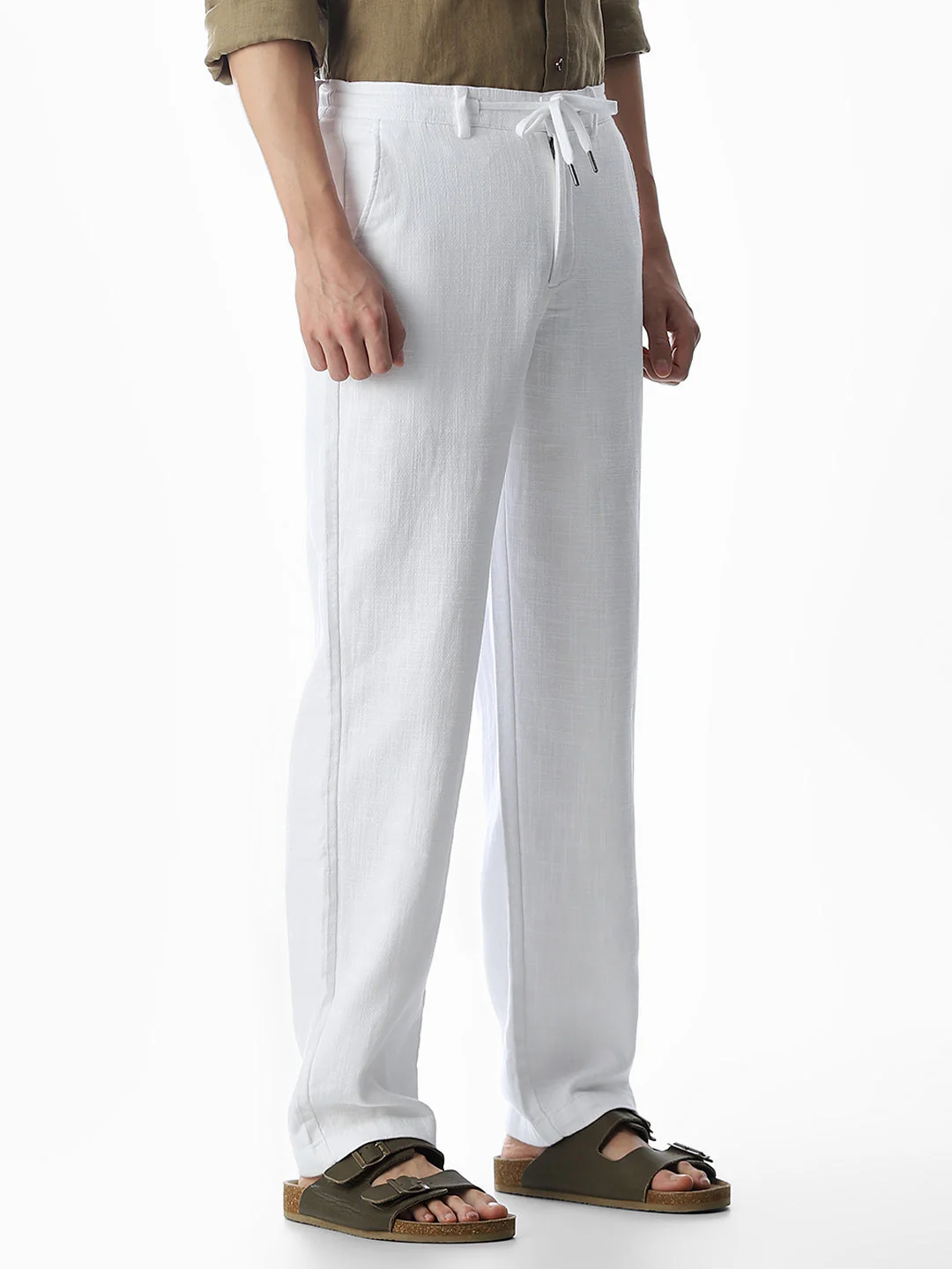 Cotton Regular Fit Chino Pants - White - Image 2