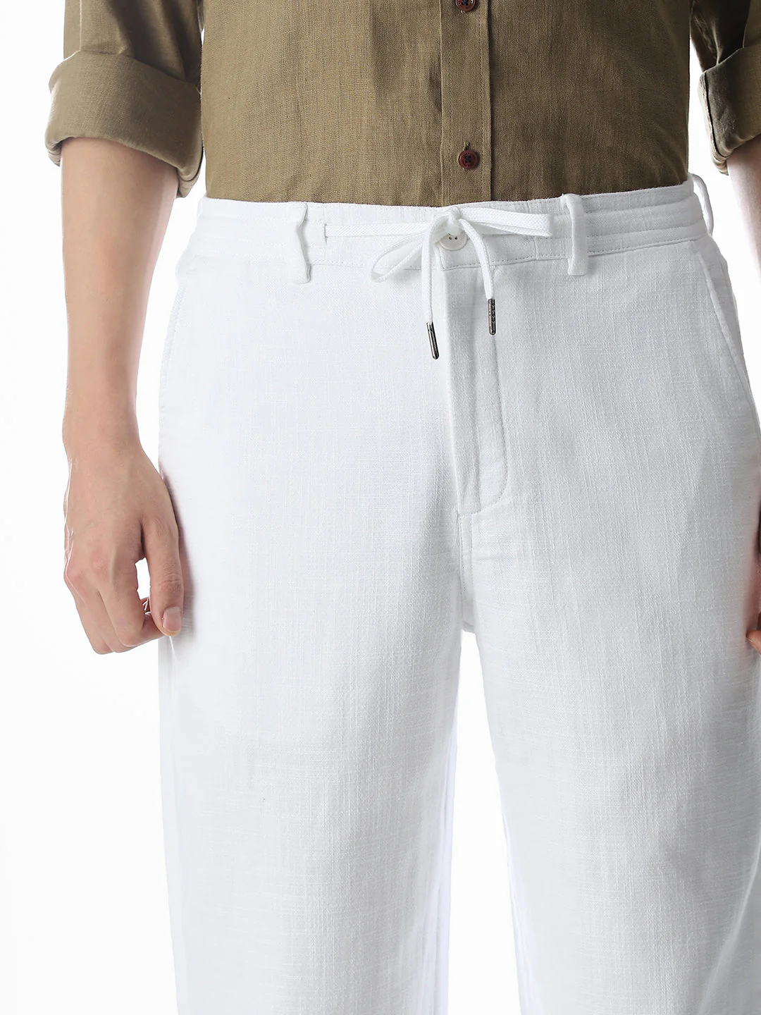 Cotton Regular Fit Chino Pants - White - Image 4
