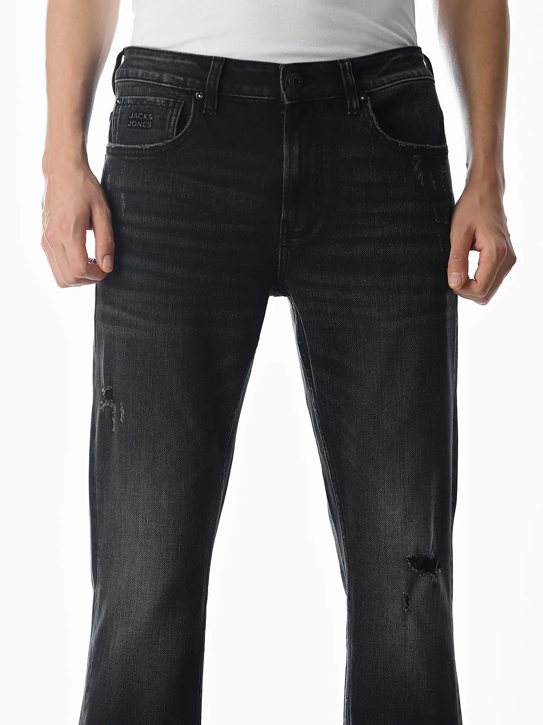 Distressed Clark Regular Fit Jeans - Black - Image 4