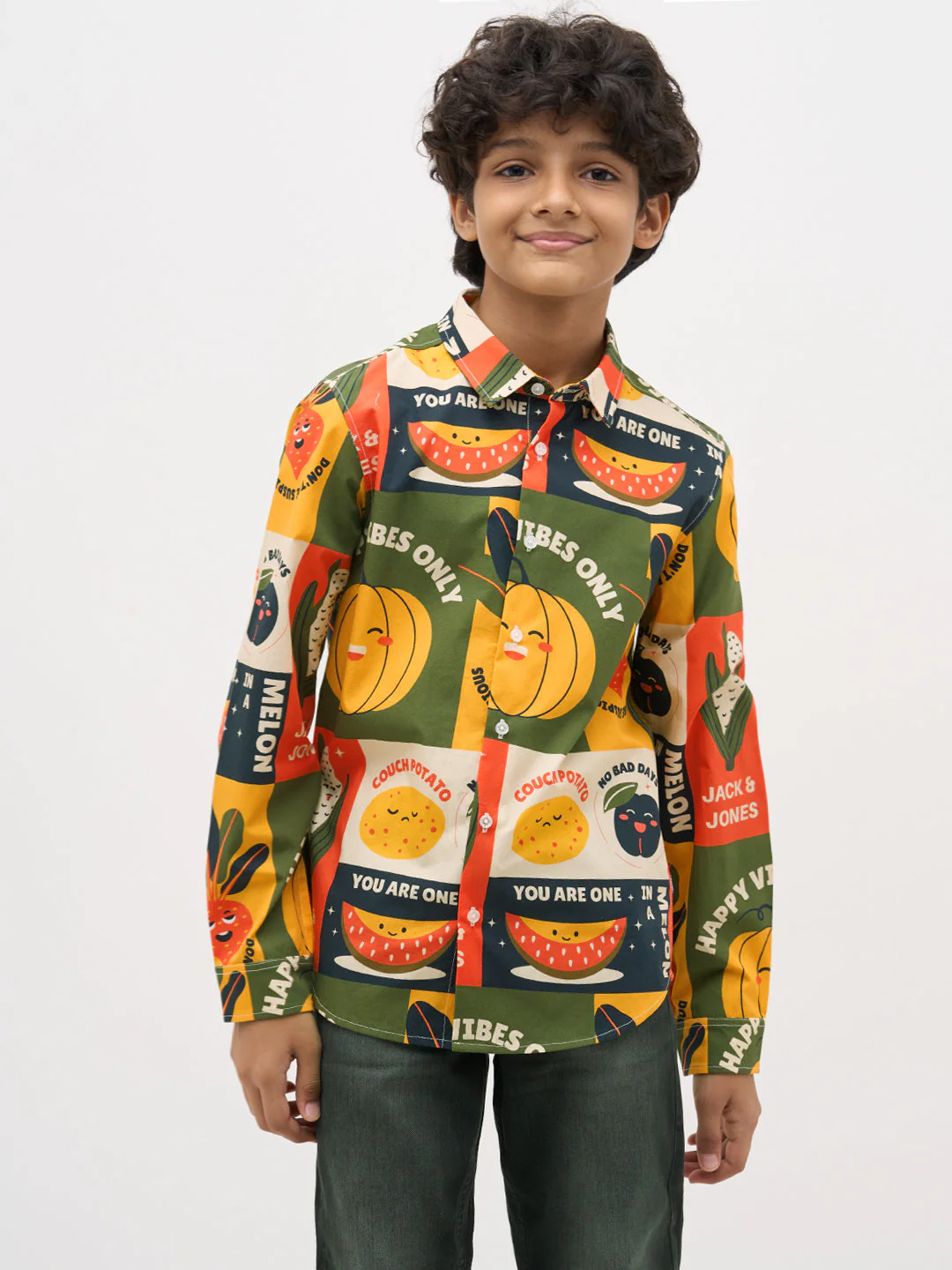 Green Printed Cotton Shirt - Image 2
