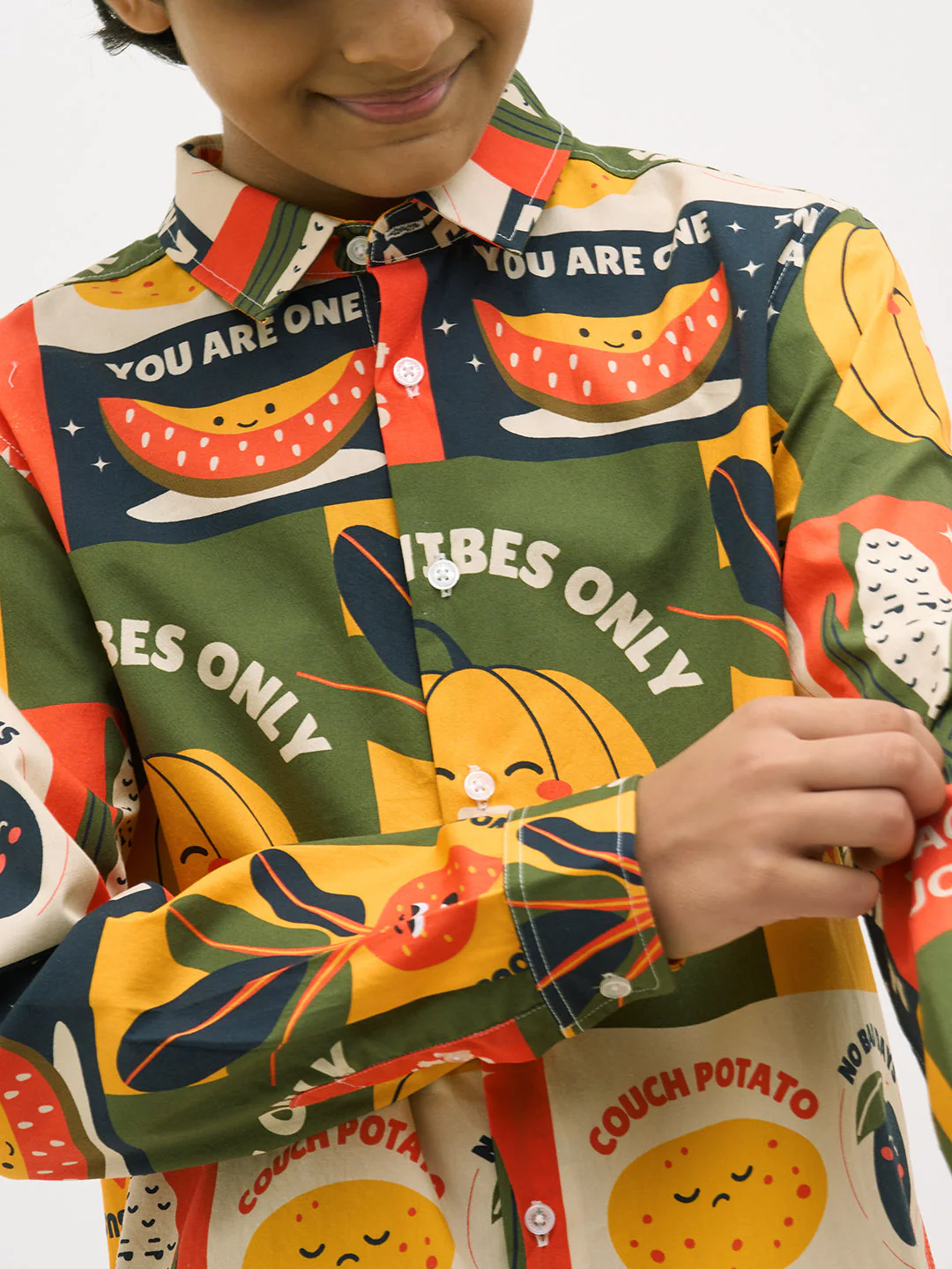 Green Printed Cotton Shirt - Image 6