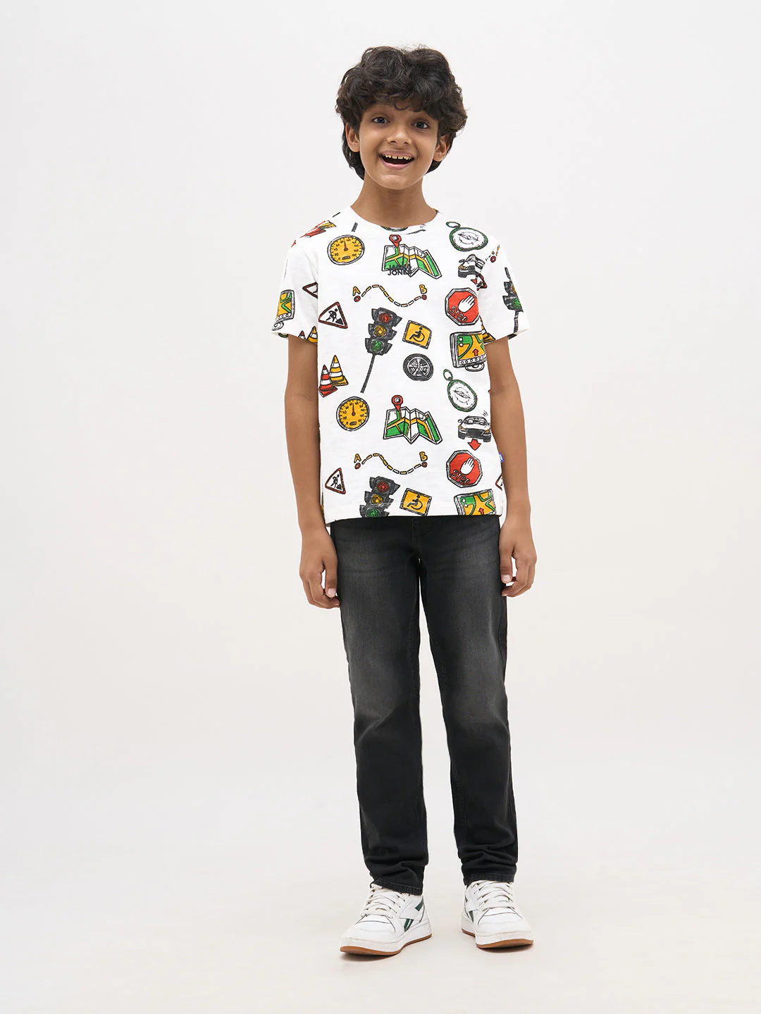 White Printed Cotton T-Shirt - Image 5