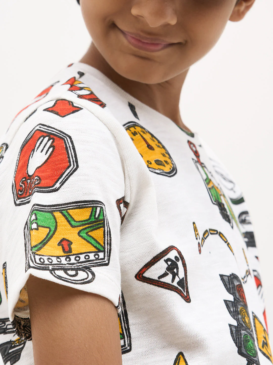 White Printed Cotton T-Shirt - Image 6