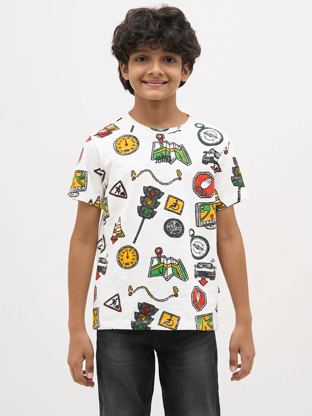 White Printed Cotton T-Shirt - Image 8
