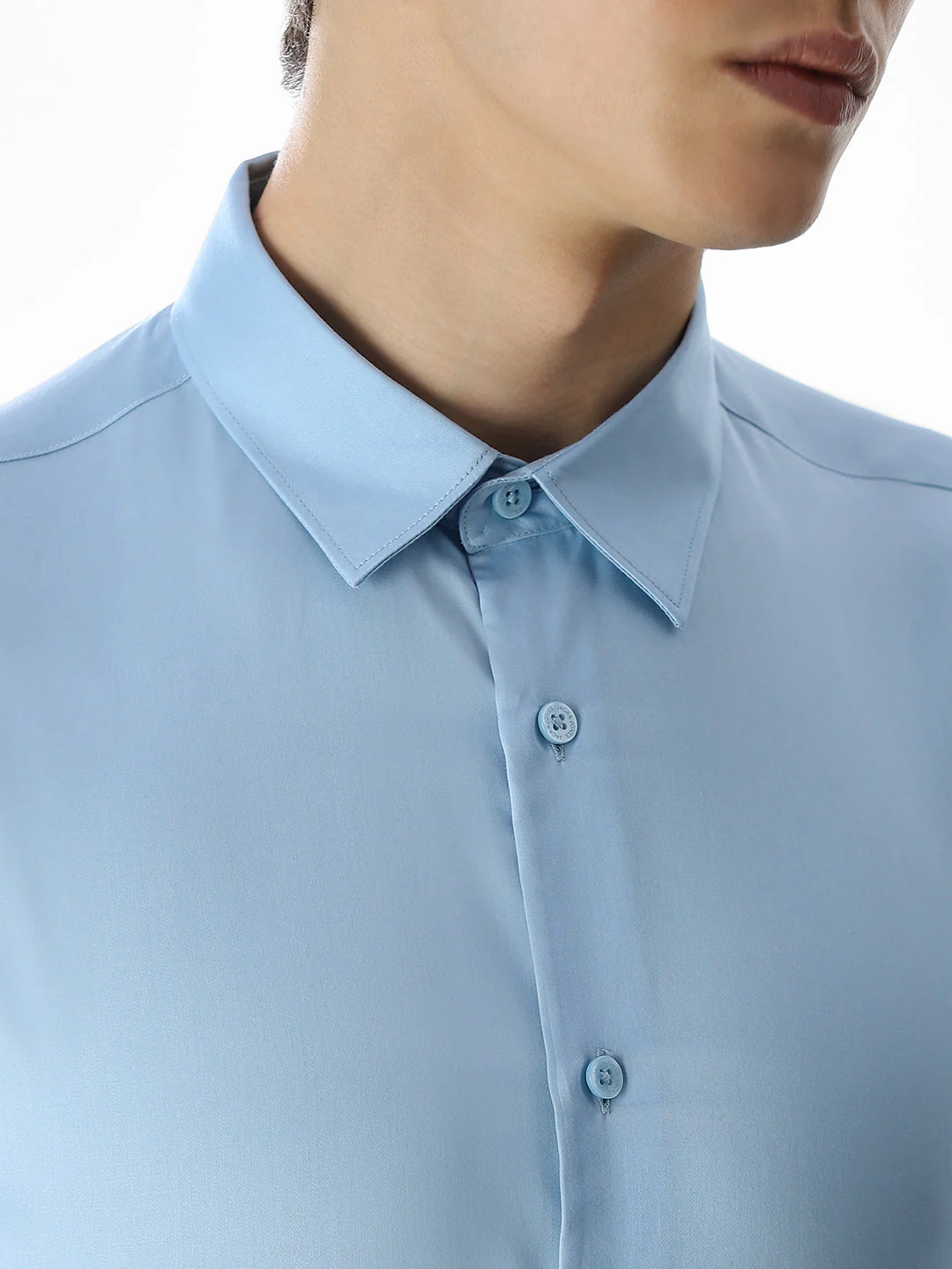 Light Blue Tencel Formal Shirt - Image 5