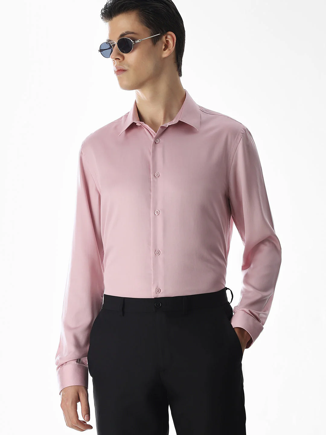 Pink Tencel Formal Shirt