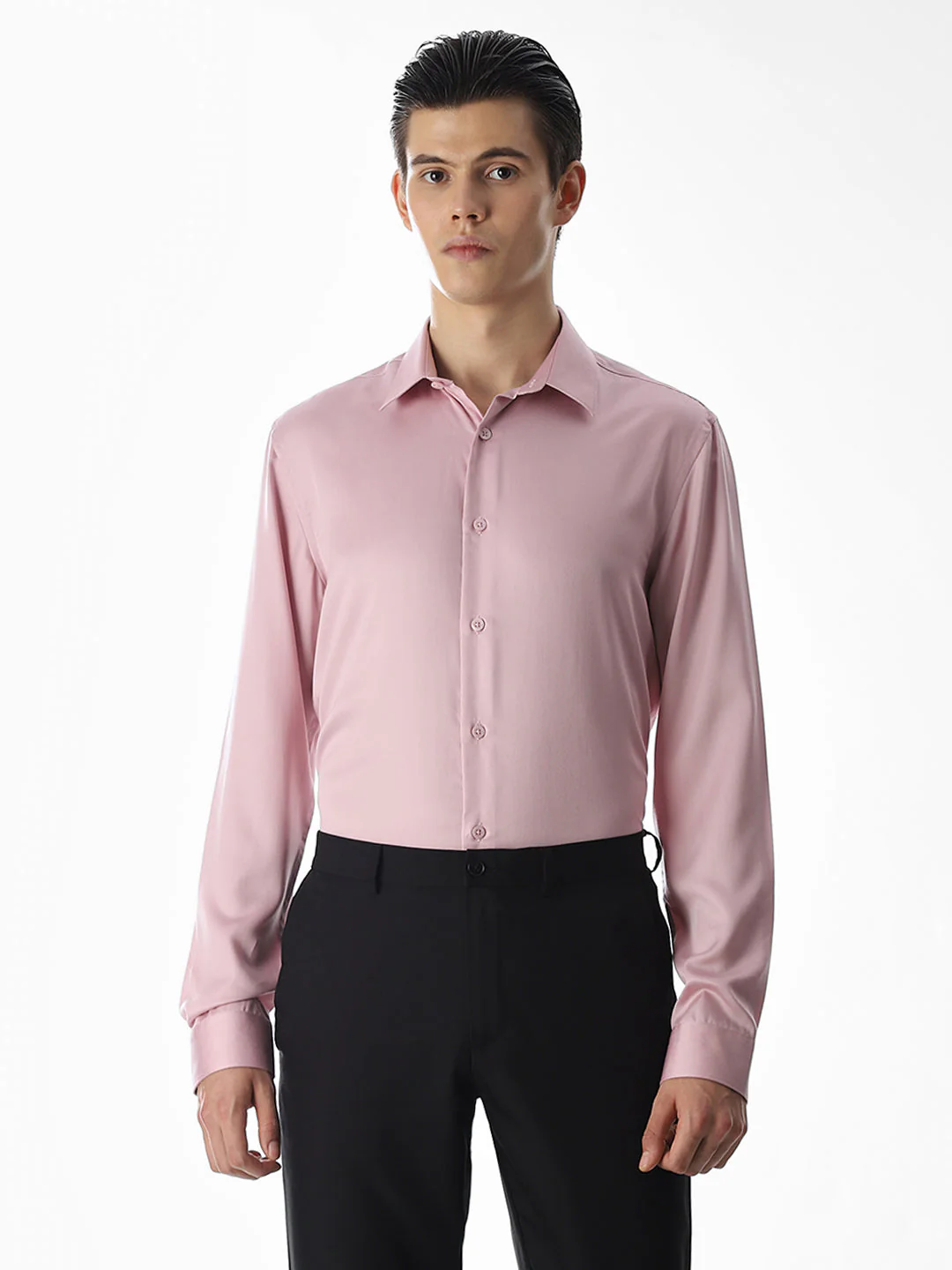 Pink Tencel Formal Shirt - Image 2