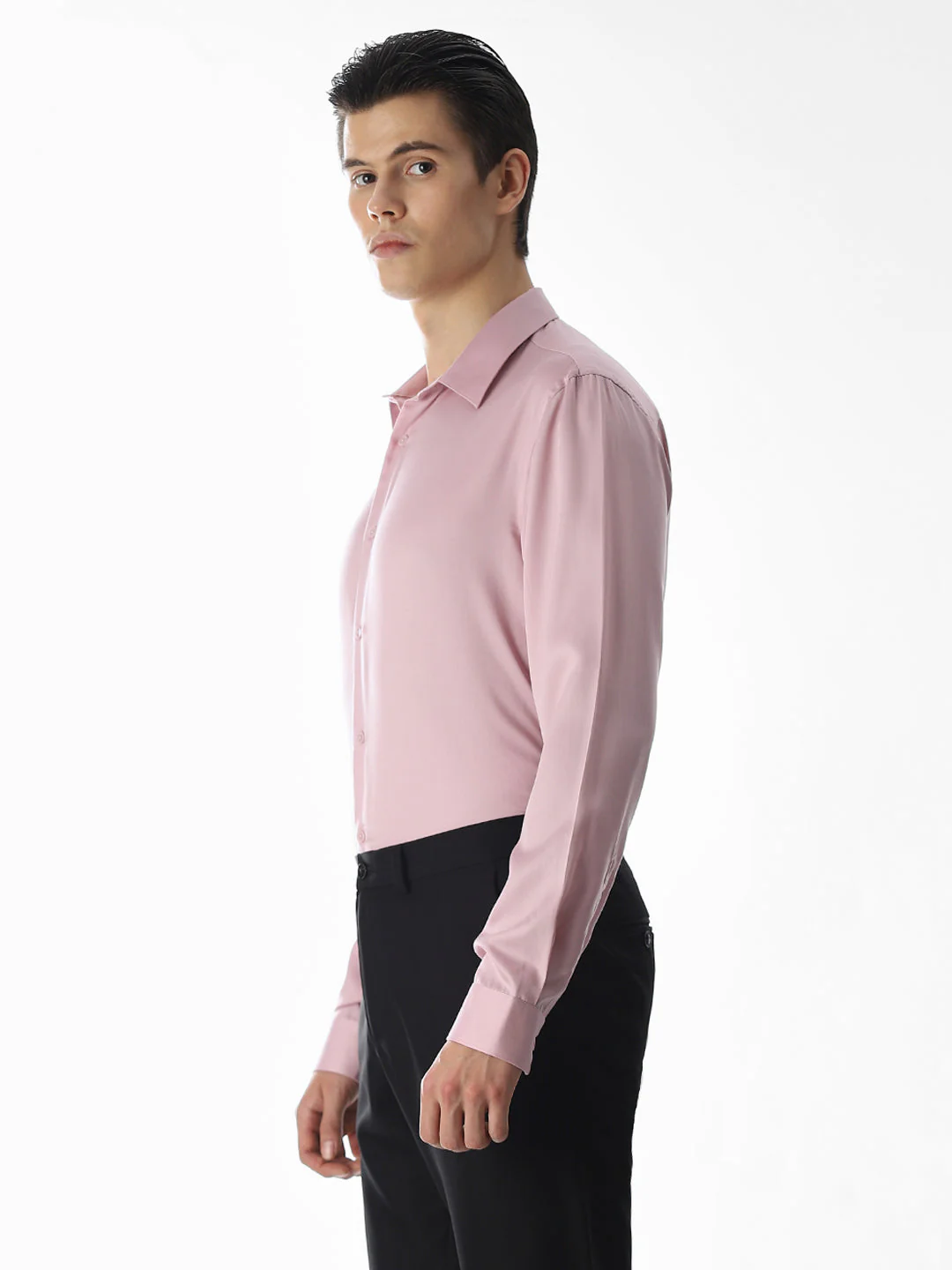 Pink Tencel Formal Shirt - Image 3