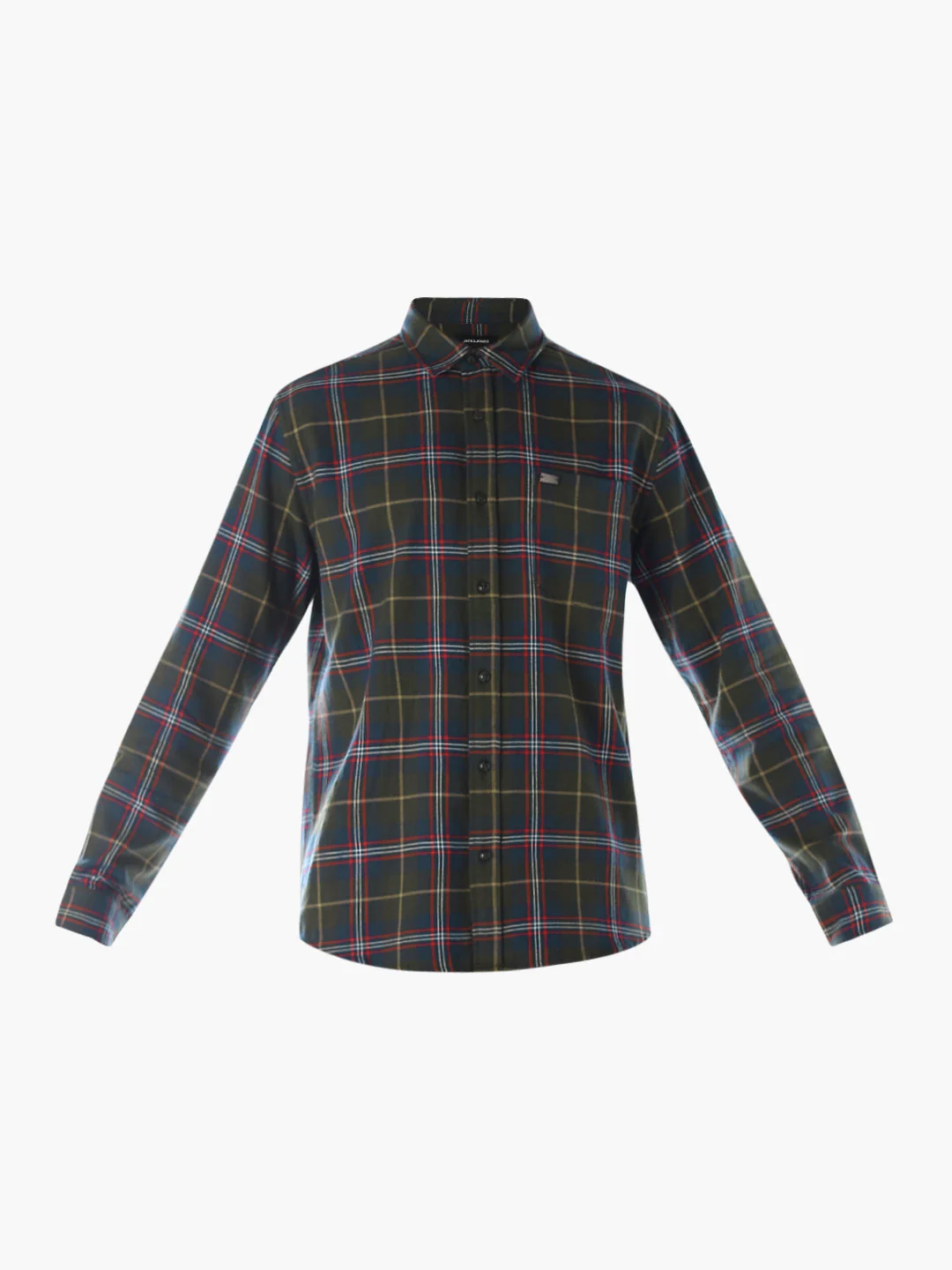 Dark Green Check Cotton Shirt - Image 7