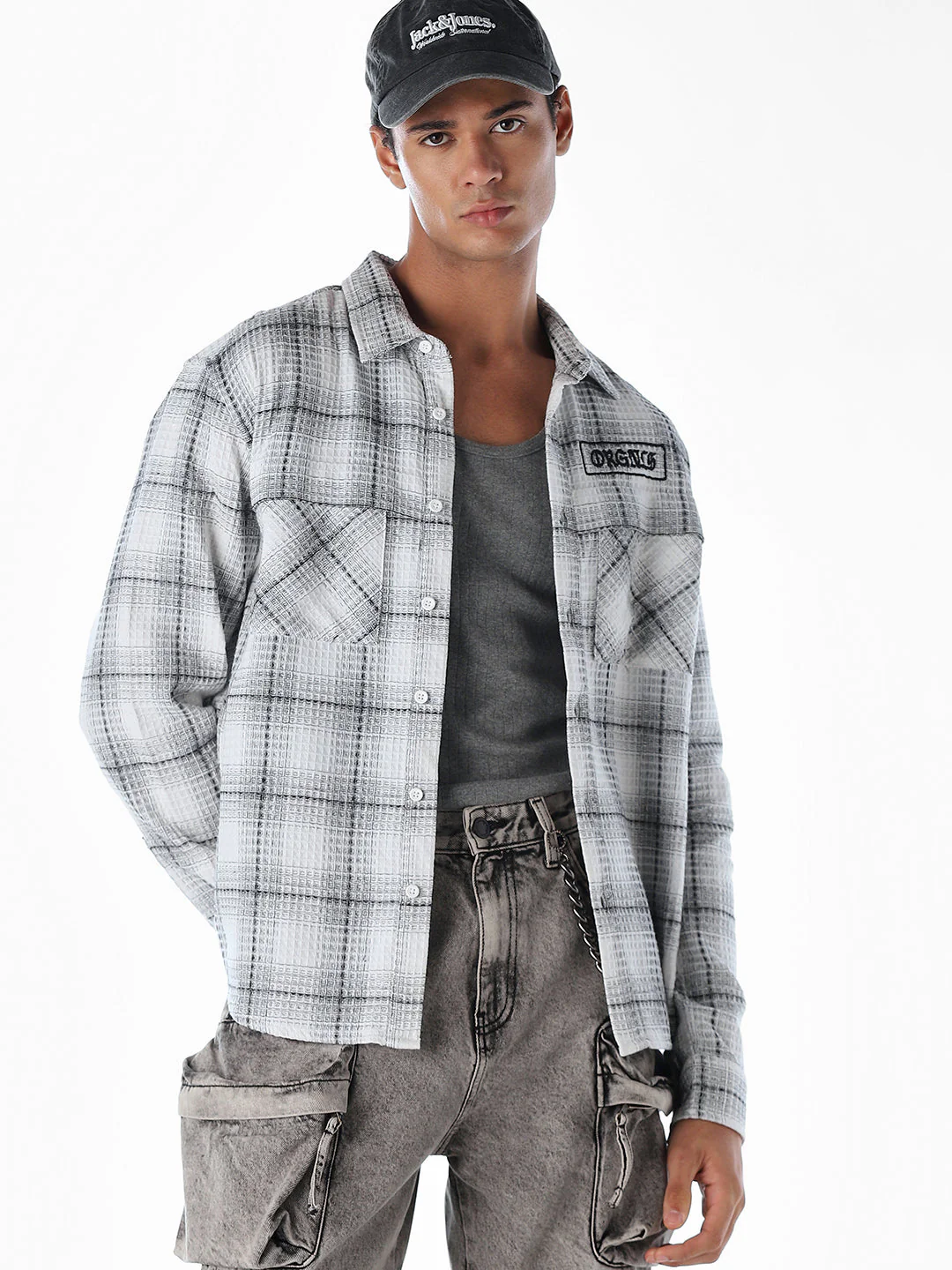 Textured Check Cotton Shirt