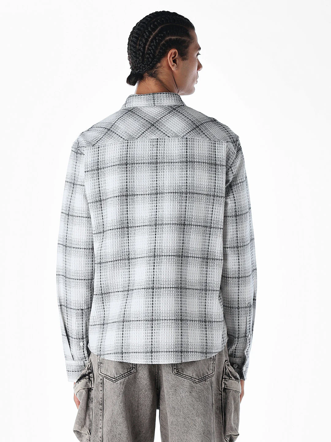 Textured Check Cotton Shirt - Image 4