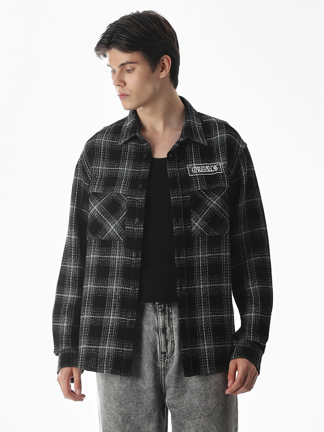 Regular Fit Check Shirt - Black - Image 2