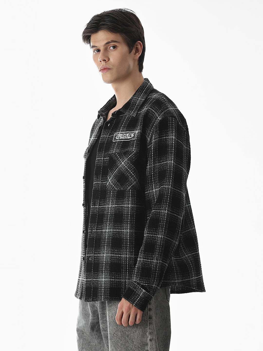 Regular Fit Check Shirt - Black - Image 3
