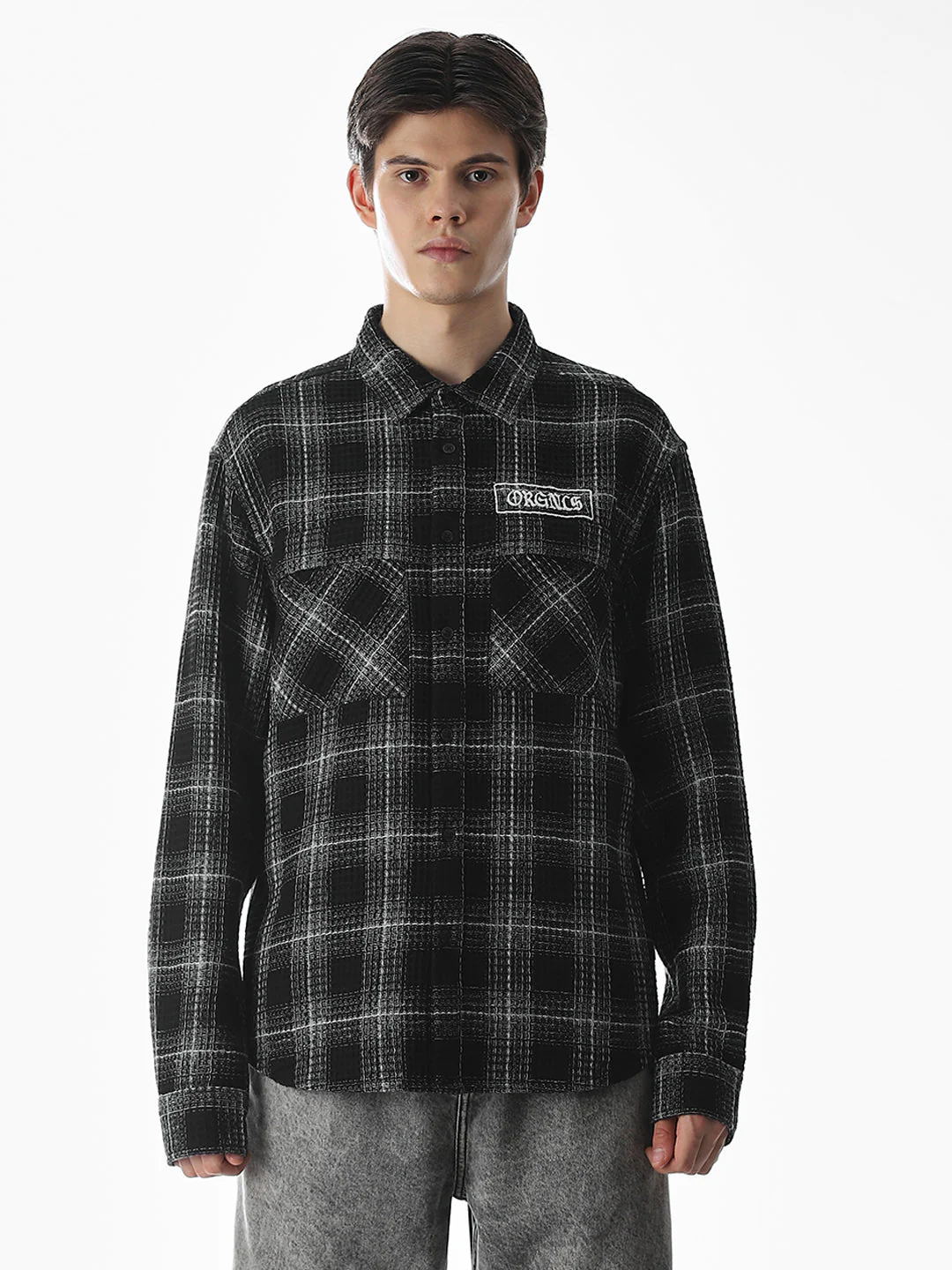 Regular Fit Check Shirt - Black - Image 8