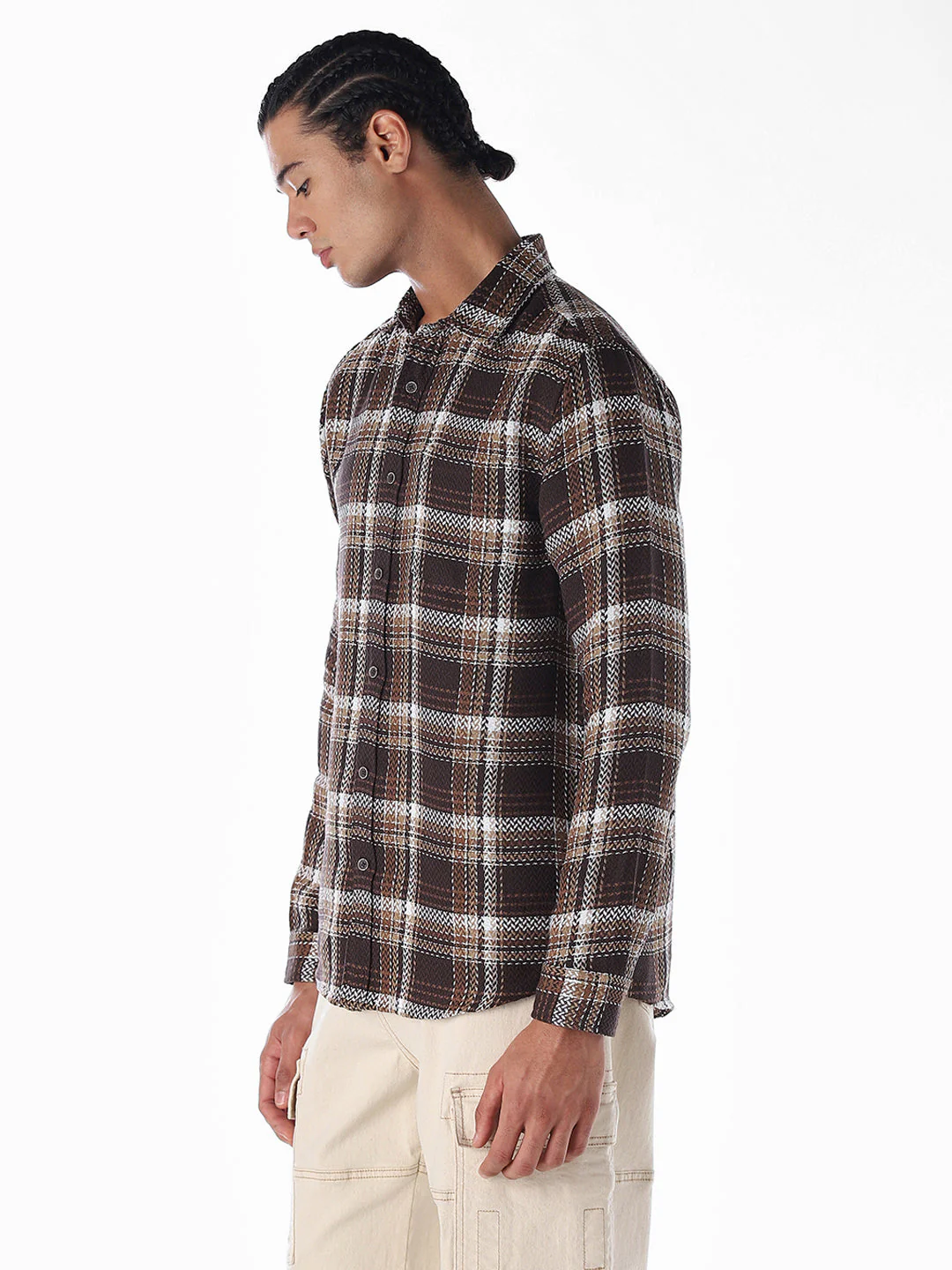 Textured Check Cotton Shirt - Image 3