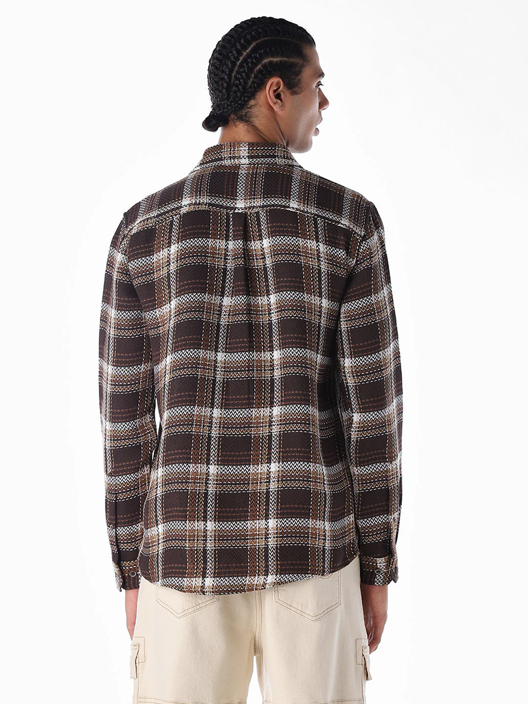 Textured Check Cotton Shirt - Image 4