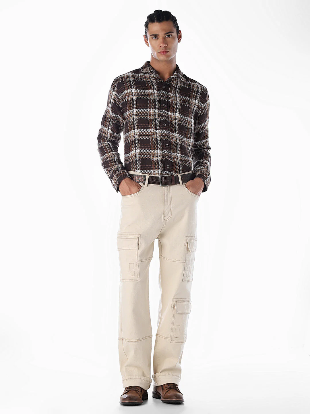 Textured Check Cotton Shirt - Image 6