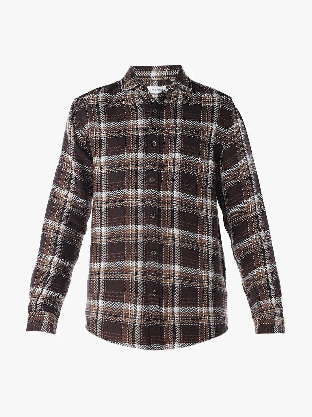 Textured Check Cotton Shirt - Image 7