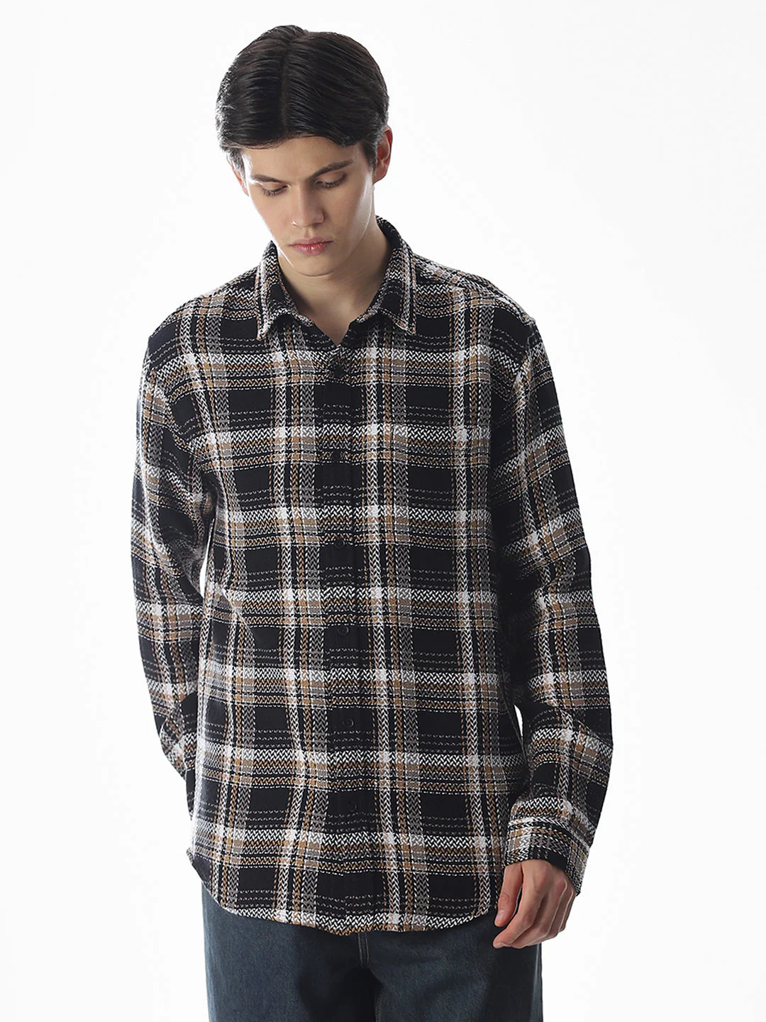 Regular Fit Check Shirt - Black - Image 2