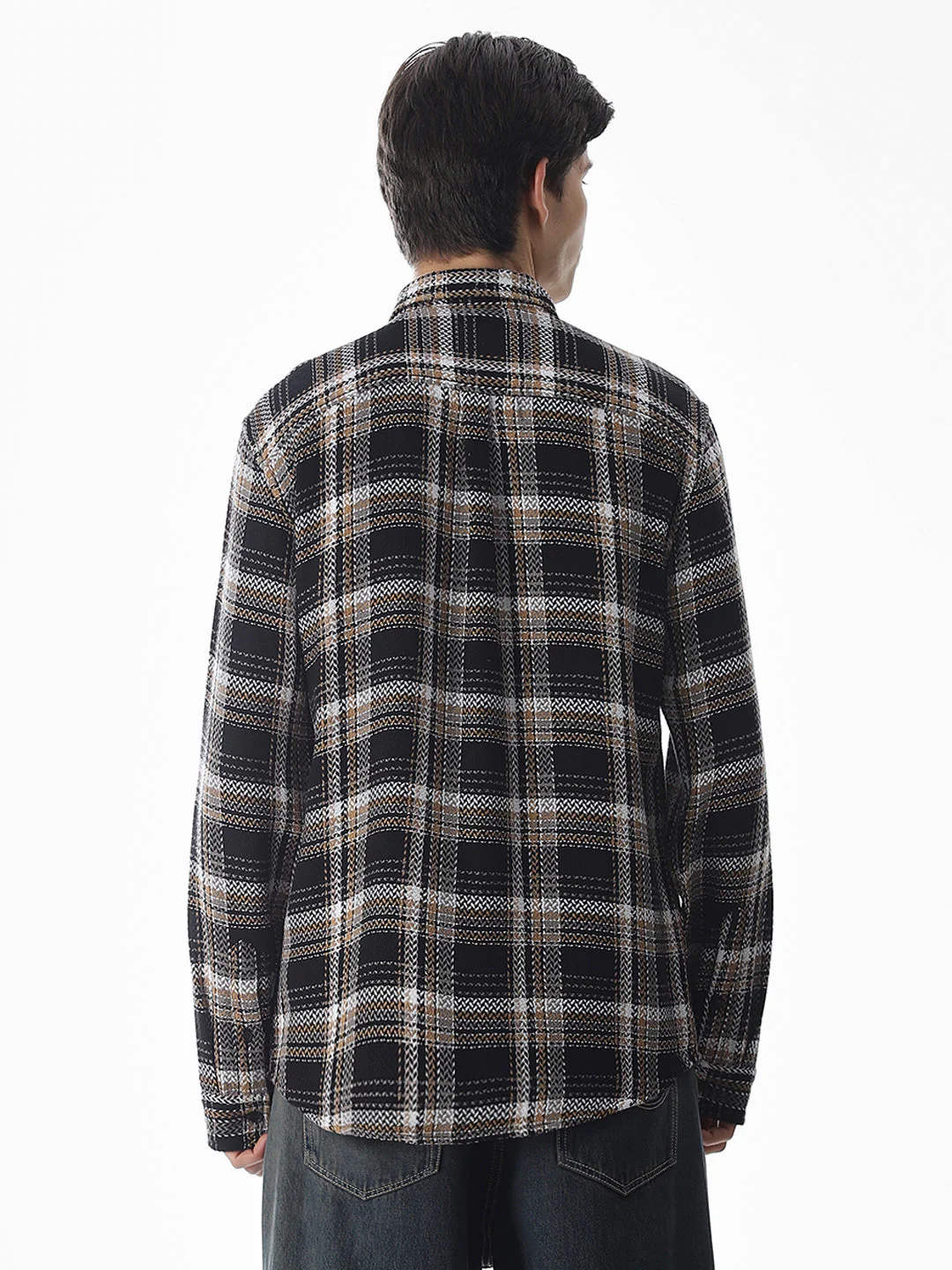 Regular Fit Check Shirt - Black - Image 4