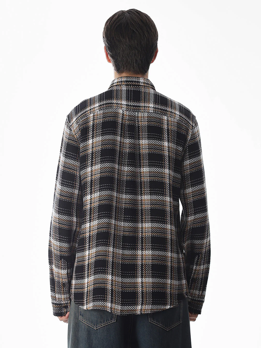 Regular Fit Check Shirt - Black - Image 9
