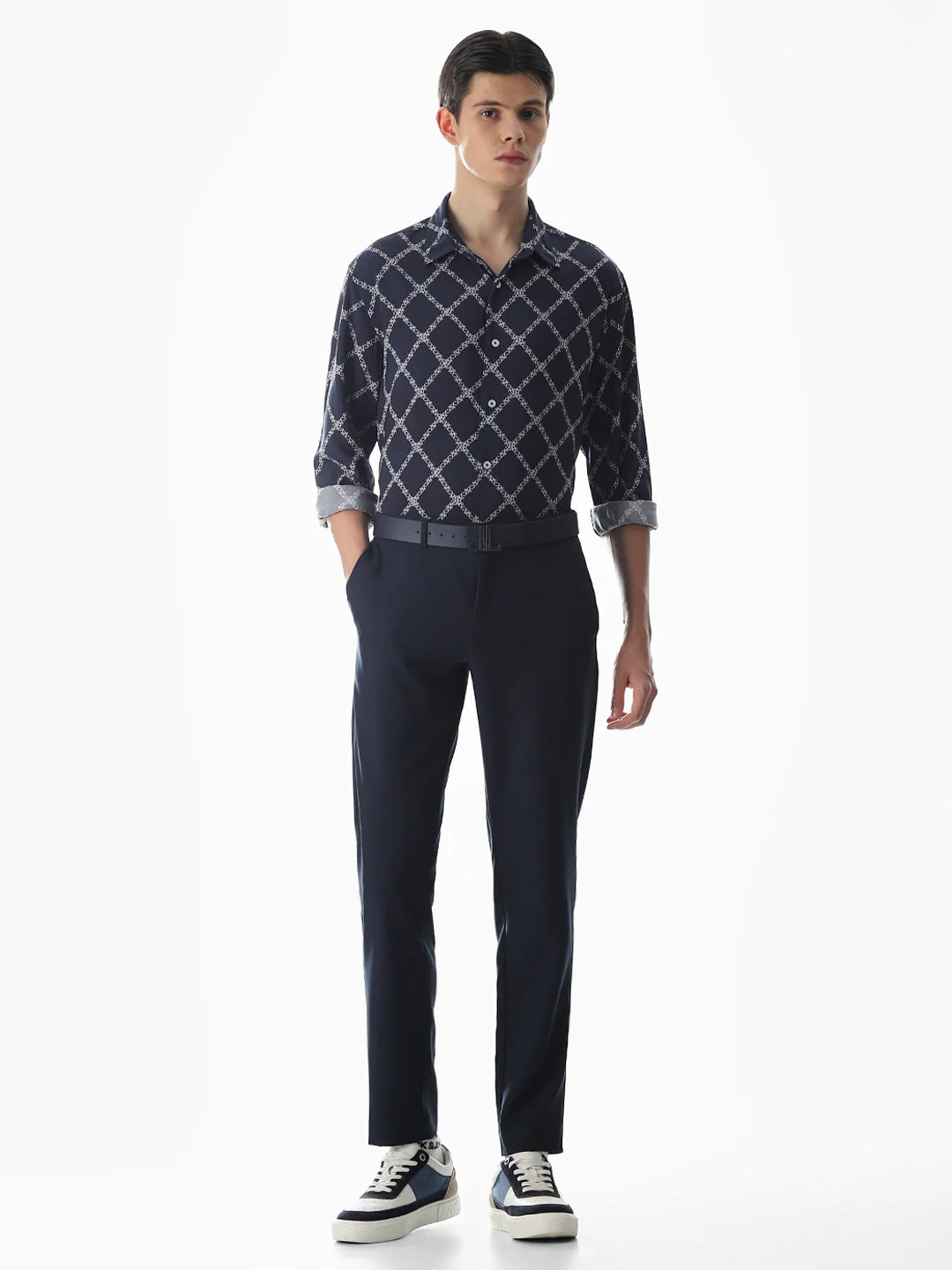 Printed Blue Viscose Shirt - Image 6