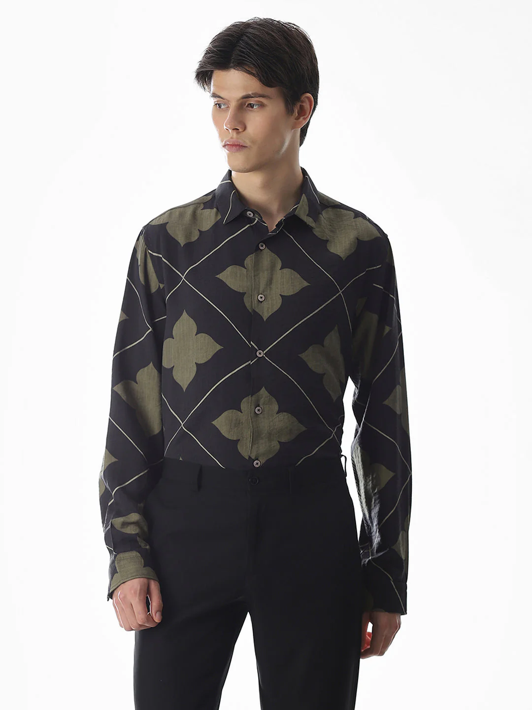 Slim Fit Printed Short Sleeves Shirt - Image 2