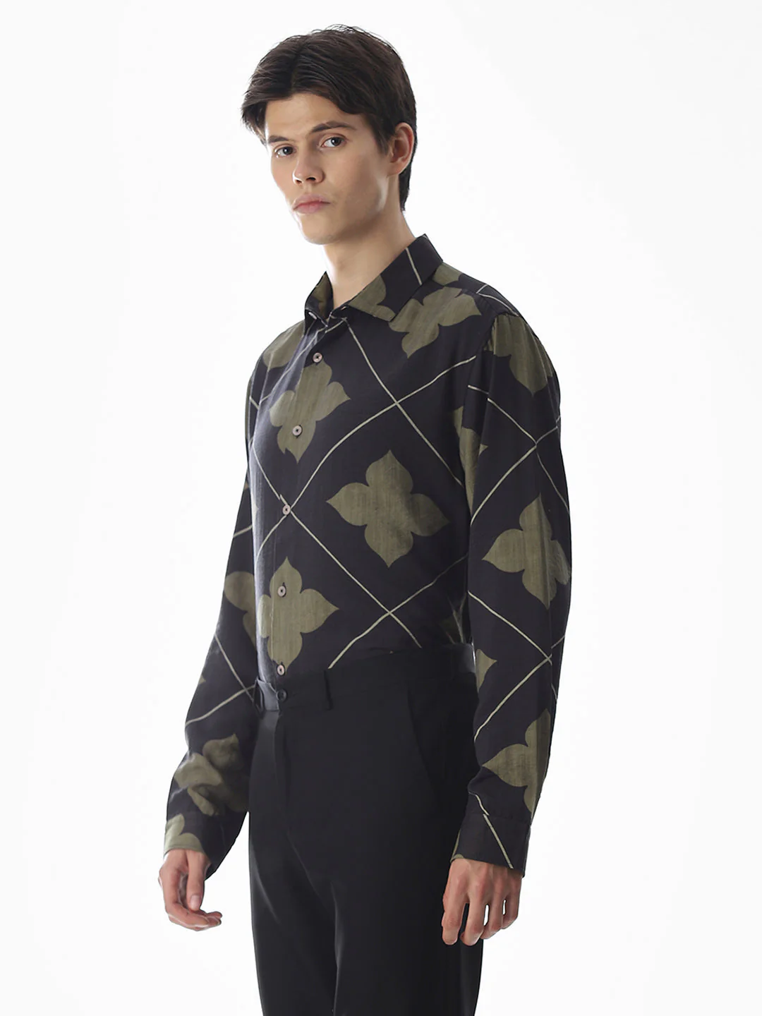 Slim Fit Printed Short Sleeves Shirt - Image 3
