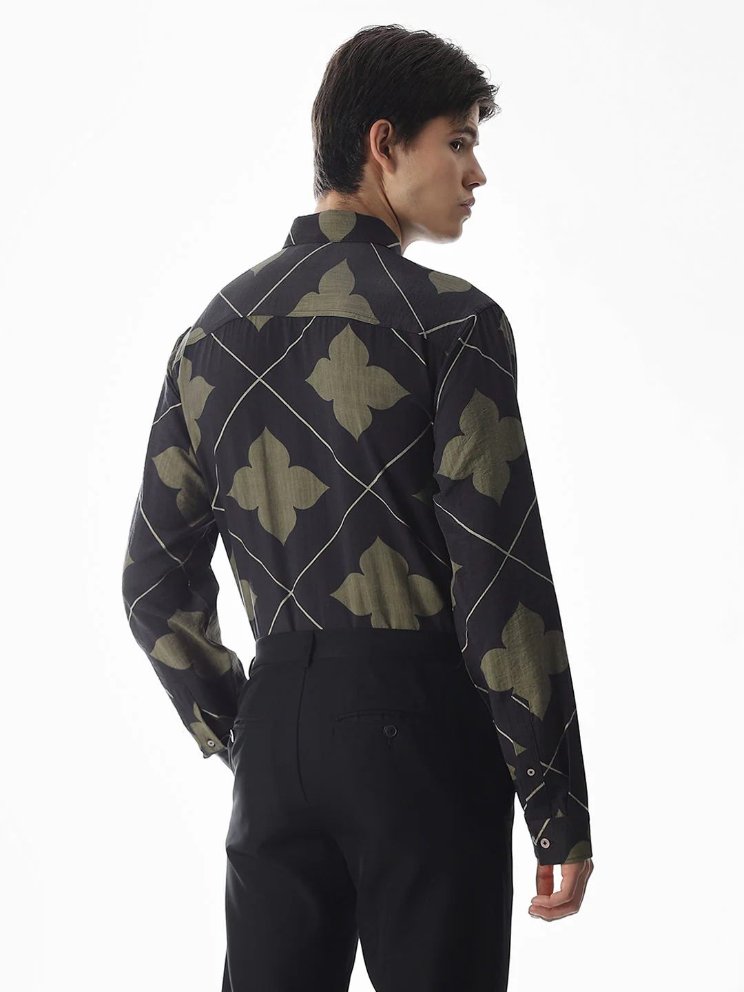 Slim Fit Printed Short Sleeves Shirt - Image 4