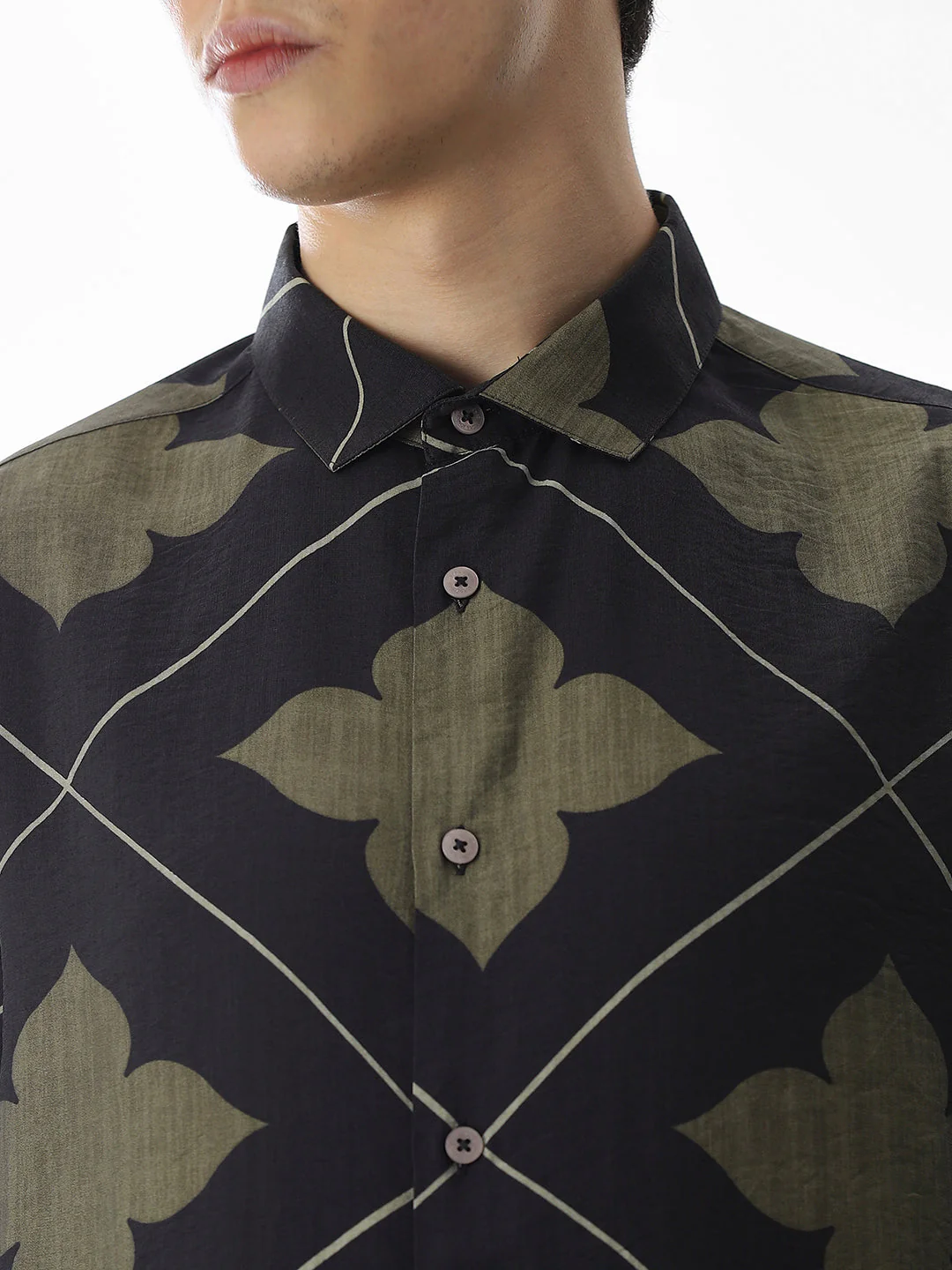 Slim Fit Printed Short Sleeves Shirt - Image 5