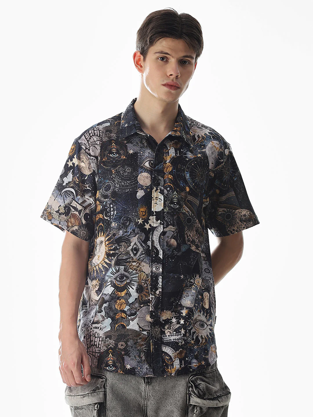 Abstract Print Comfort Fit Shirt - Image 2