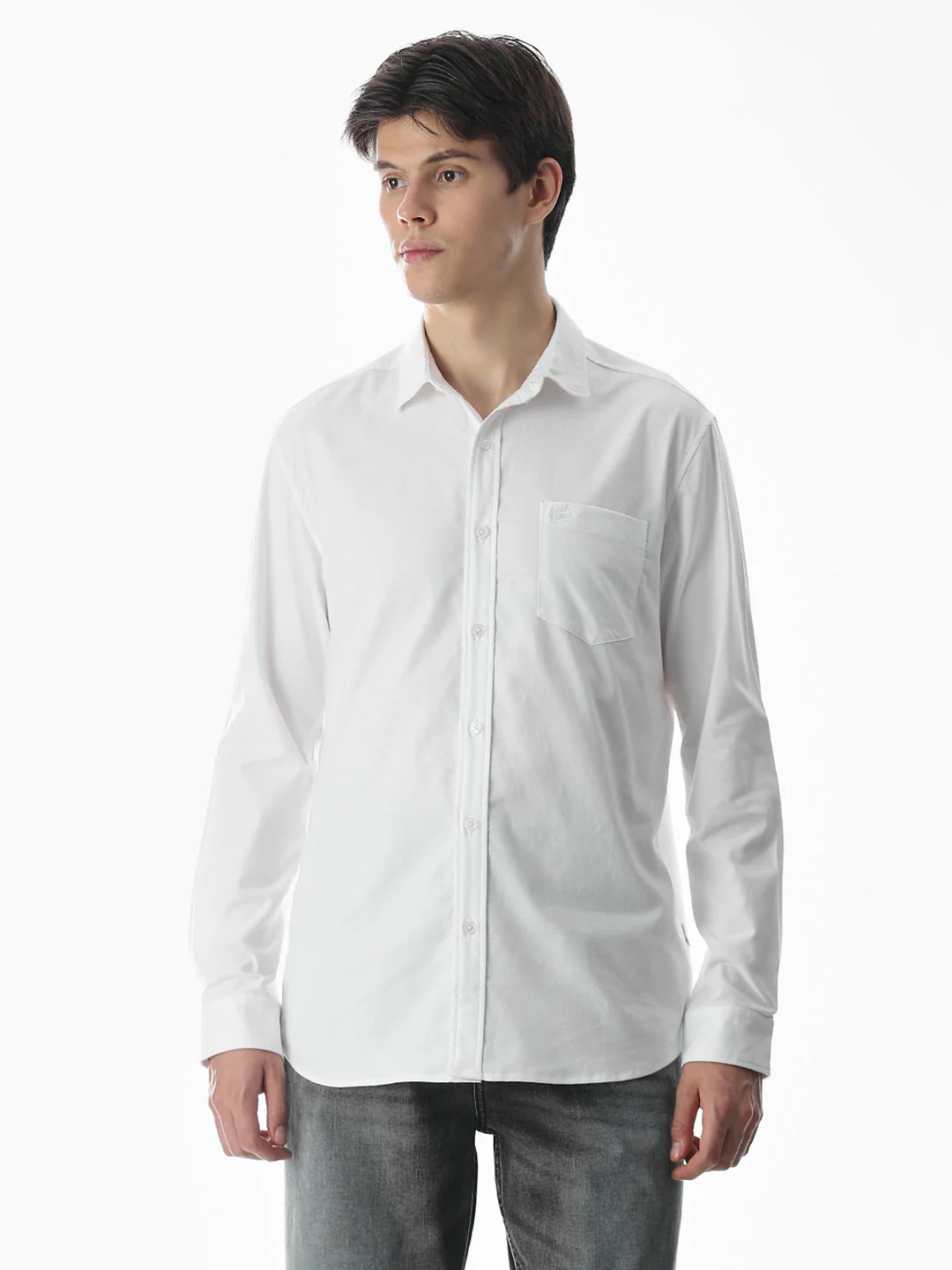 One Patch Pocket Slim Fit Shirt - white - Image 2