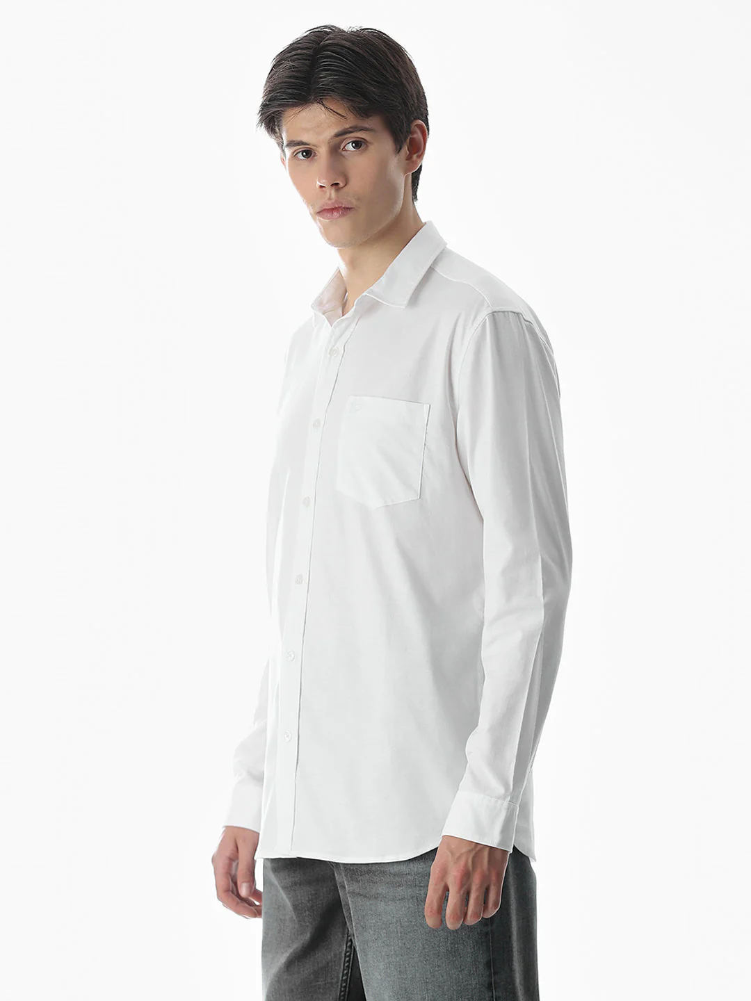 One Patch Pocket Slim Fit Shirt - white - Image 3