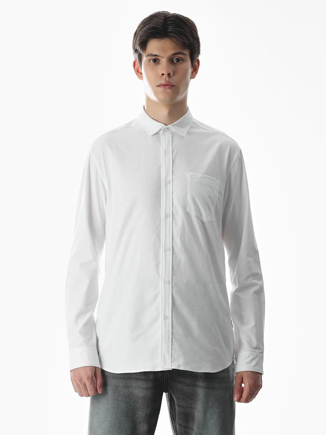 One Patch Pocket Slim Fit Shirt - white - Image 8