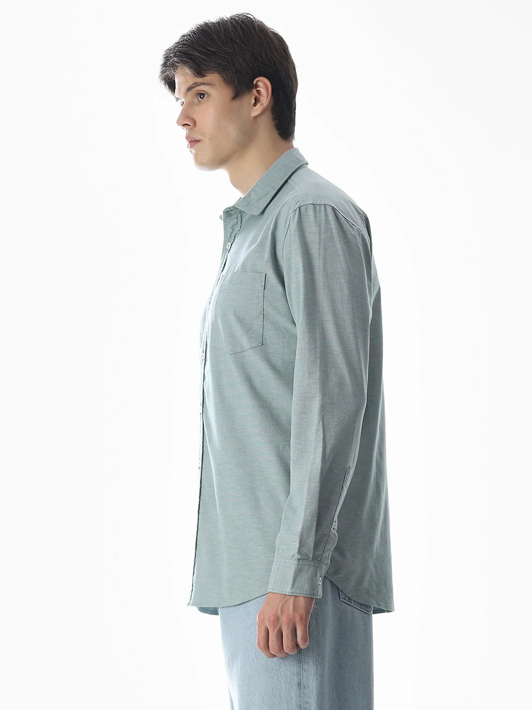 One Patch Pocket Slim Fit Shirt - Green - Image 3