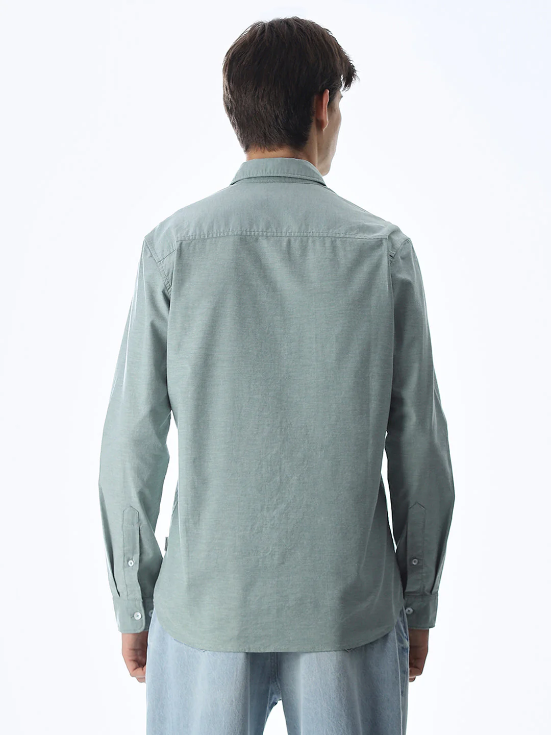 One Patch Pocket Slim Fit Shirt - Green - Image 4