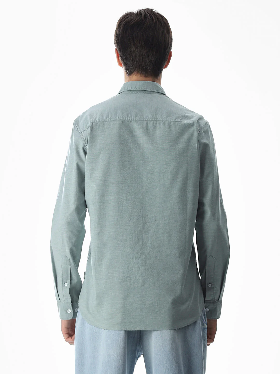 One Patch Pocket Slim Fit Shirt - Green - Image 9