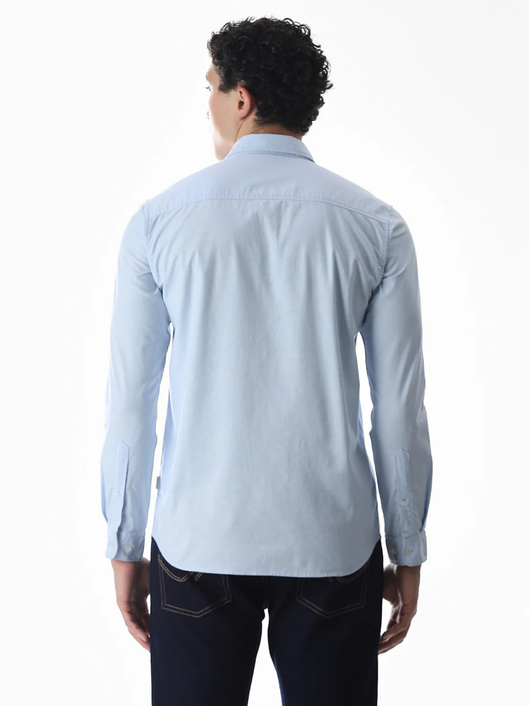 One Patch Pocket Slim Fit Shirt - Blue - Image 4