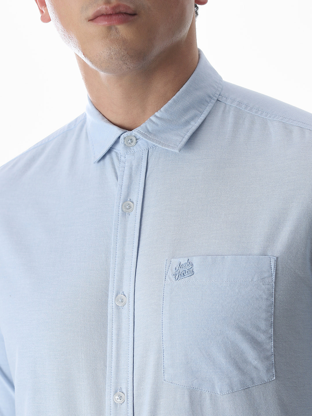 One Patch Pocket Slim Fit Shirt - Blue - Image 5