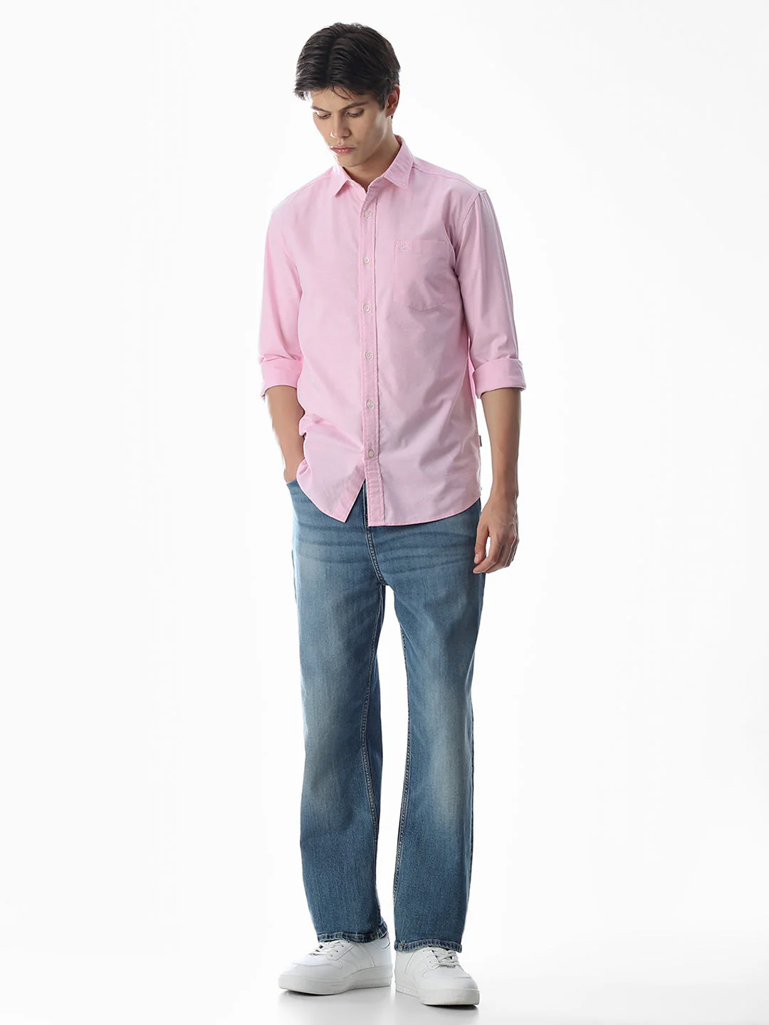 One Patch Pocket Slim Fit Shirt - Pink - Image 6