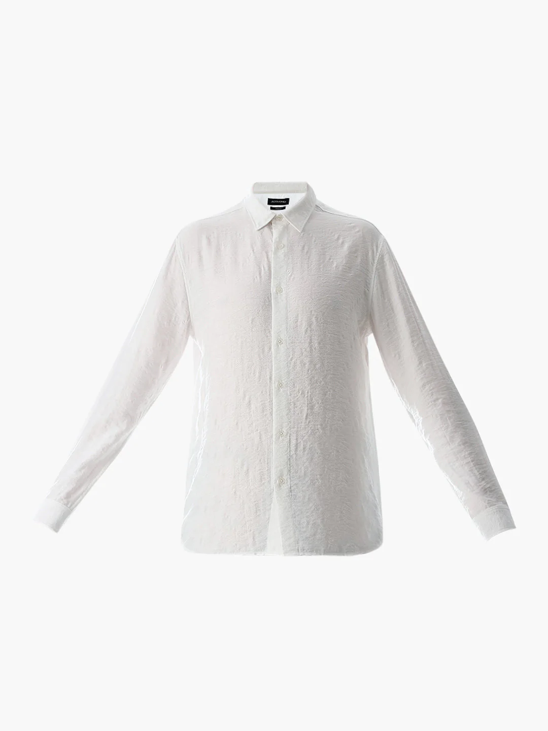 White Jacquard Slim Fit Shirt - Image 7
