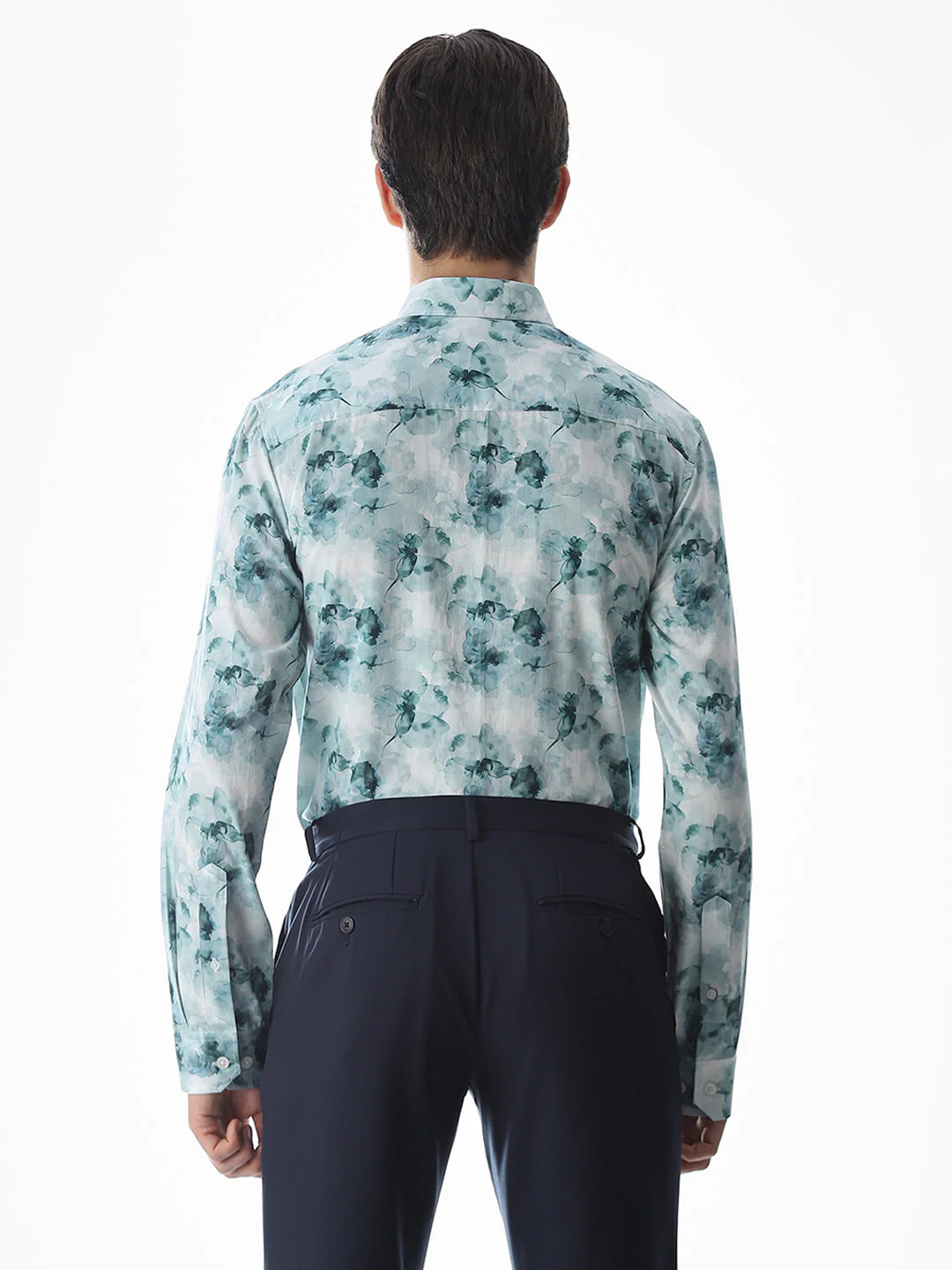 Cotton Printed Full Sleeves Shirt - Green - Image 4