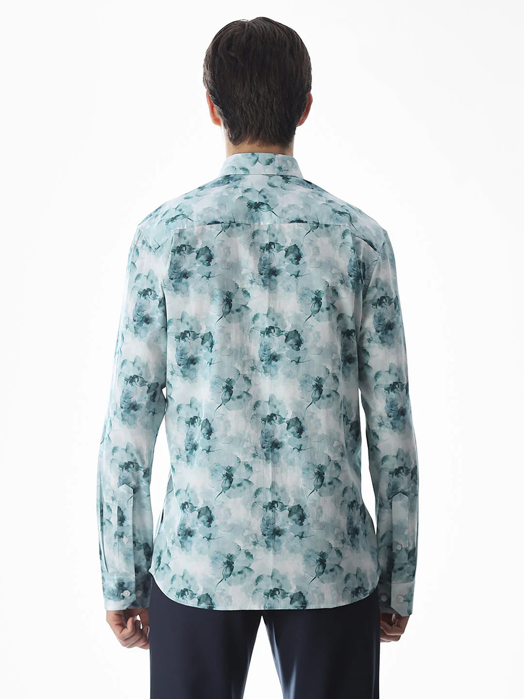 Cotton Printed Full Sleeves Shirt - Green - Image 9