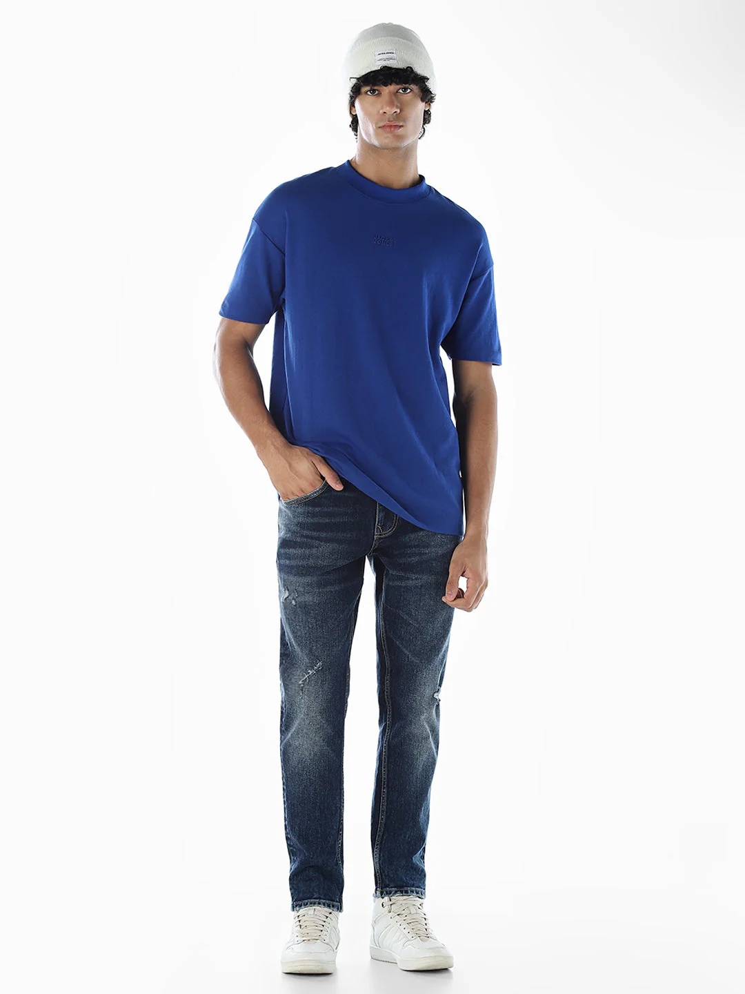 Cropped Distressed Brak Slim Fit Jeans - Image 6