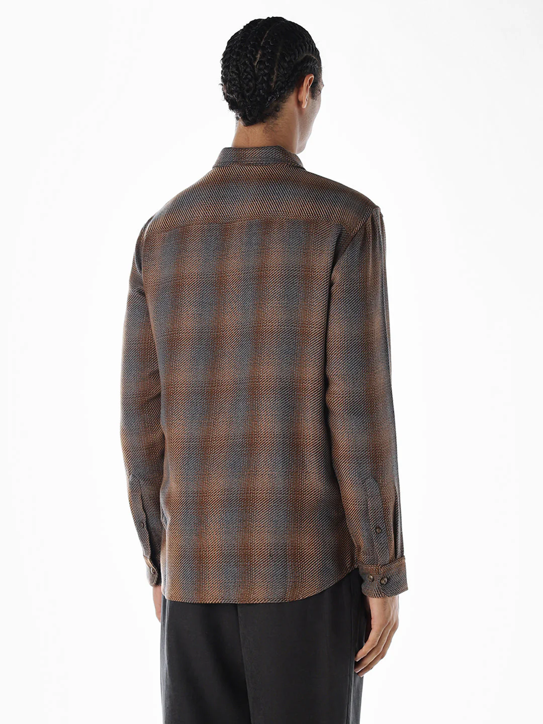 Check Full Sleeves Shirt - Dark Brown - Image 4